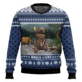 Hooktab Busch Light Bear Ugly Christmas Sweater