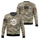 Hooktab Busch Light Camo Ugly Christmas Sweater