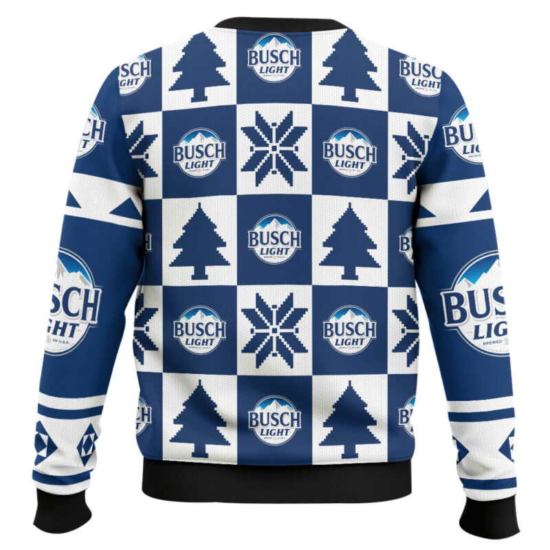 Hooktab Busch Light Christmas Checkered Ugly Christmas Sweater Hooktab Busch Light Christmas Checkered Ugly Christmas Sweater