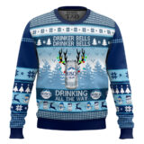 Hooktab Busch Light Drinker Bells Ugly Christmas Sweater
