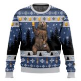 Hooktab Busch Light Drunk Bear Ugly Christmas Sweater