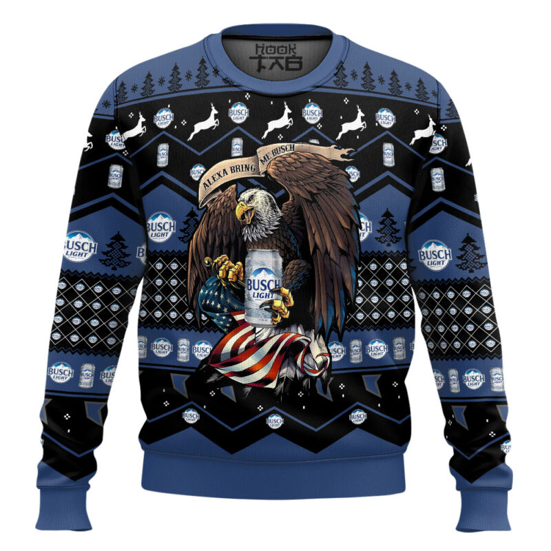 Hooktab Busch Light Eagle Ugly Christmas Sweater