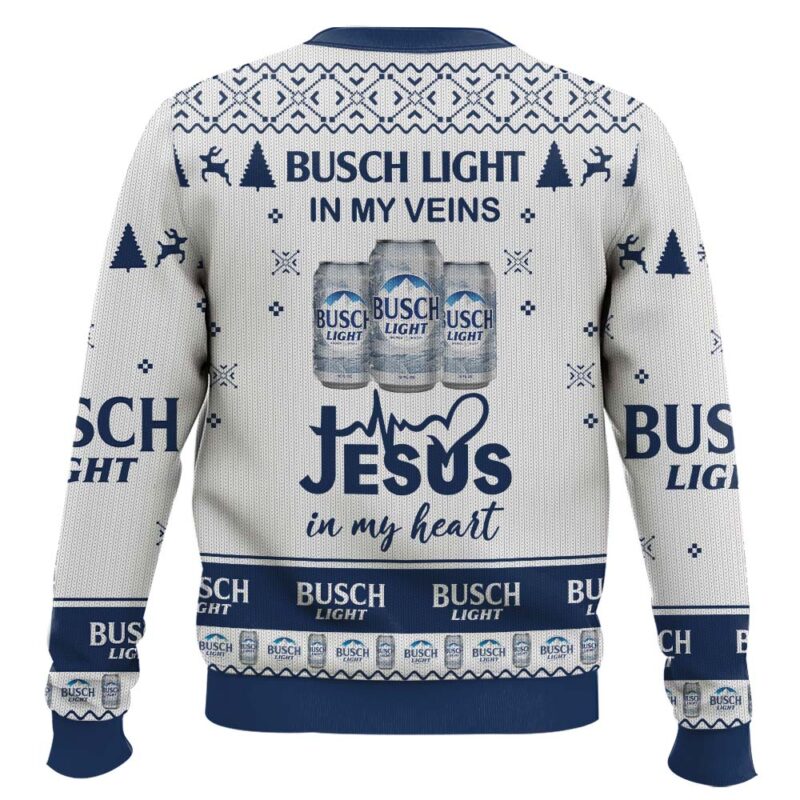 Hooktab Busch Light Lager Beer Ugly Christmas Sweater Hooktab Busch Light Lager Beer Ugly Christmas Sweater