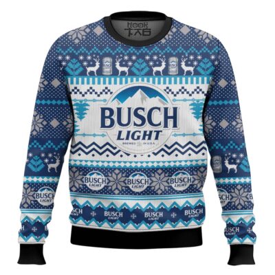 Hooktab Busch Light Lager Ugly Christmas Sweater