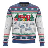 Hooktab Busch Light Merry Christmas Ugly Christmas Sweater