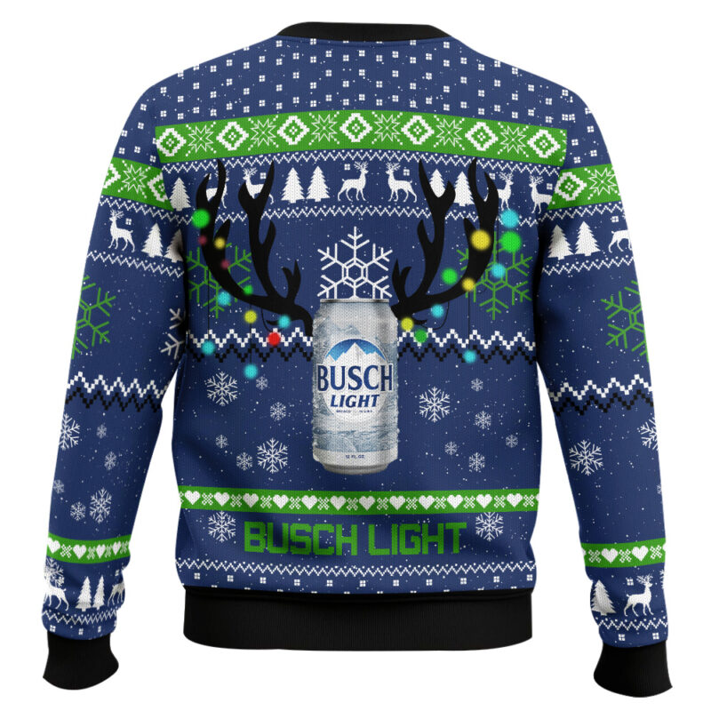Hooktab Busch Light Reindeer Ugly Christmas Sweater Hooktab Busch Light Reindeer Ugly Christmas Sweater
