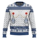 Hooktab Busch Light Titties Funny Ugly Christmas Sweater