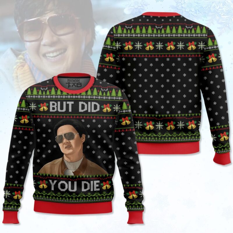 Hooktab But Did You Die Mr Chow The Hangover Ugly Christmas Sweater Hooktab But Did You Die Mr Chow The Hangover Ugly Christmas Sweater