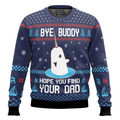 Hooktab Bye Buddy Hope You Find Your Dad Elf Ugly Christmas Sweater
