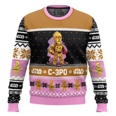Hooktab C-3PO Star Wars Ugly Christmas Sweater