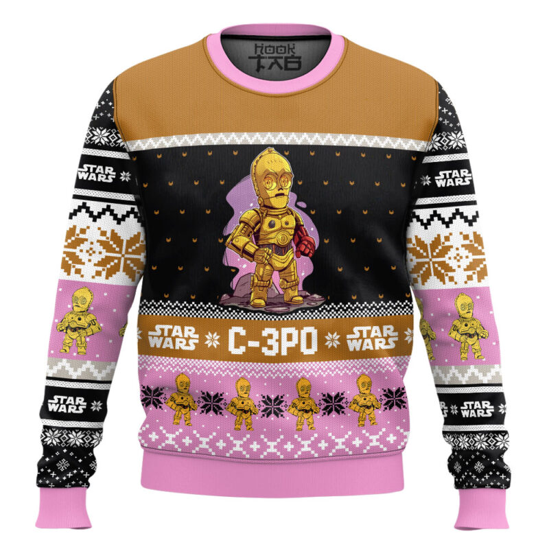 Hooktab C-3PO Star Wars Ugly Christmas Sweater