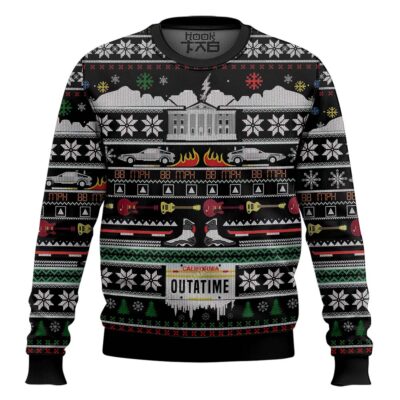 Hooktab California Outatime Back To The Future Ugly Christmas Sweater