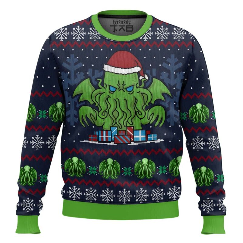 Hooktab Call Of Christmas Cthulhu Ugly Christmas Sweater
