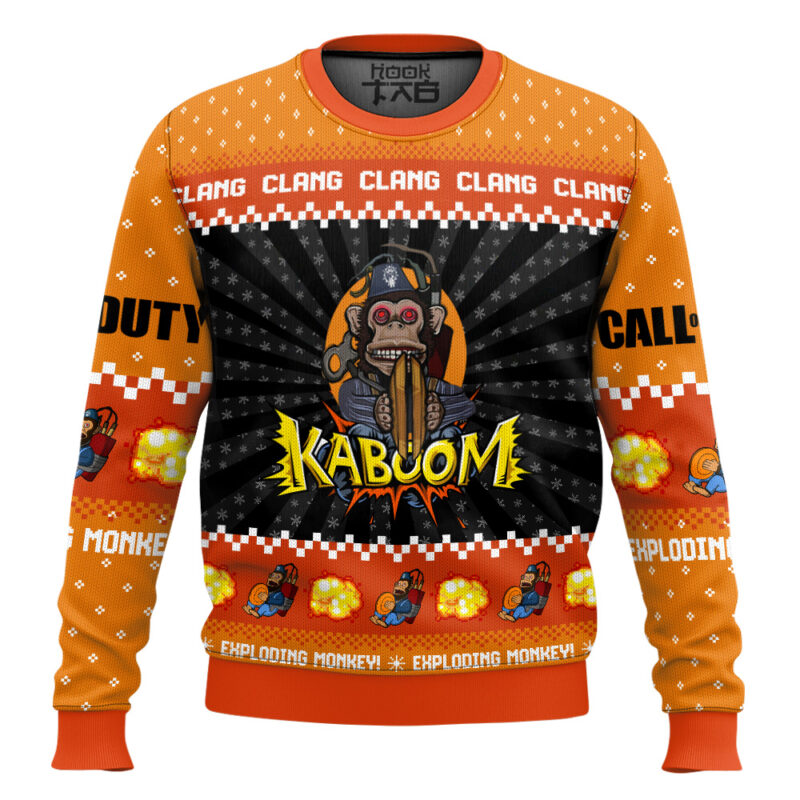 Hooktab Call Of Duty Monkey Bomb Ugly Christmas Sweater
