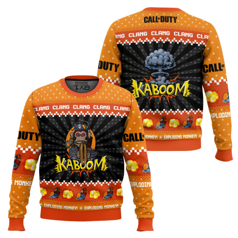 Hooktab Call Of Duty Monkey Bomb Ugly Christmas Sweater Hooktab Call Of Duty Monkey Bomb Ugly Christmas Sweater