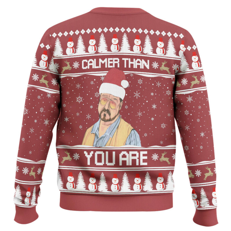 Hooktab Calmer Than You Are The Big Lebowsk Ugly Christmas Sweater Hooktab Calmer Than You Are The Big Lebowsk Ugly Christmas Sweater