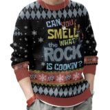 Hooktab Can You Smell What The Rock Is Cooking WWE Ugly Christmas Sweater