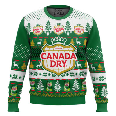 Hooktab Canada Dry Ginger Ale Ugly Christmas Sweater