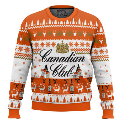 Hooktab Canadian Club Whiskey Ugly Christmas Sweater