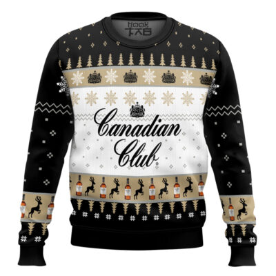 Hooktab Canadian Club Whisky Ugly Christmas Sweater