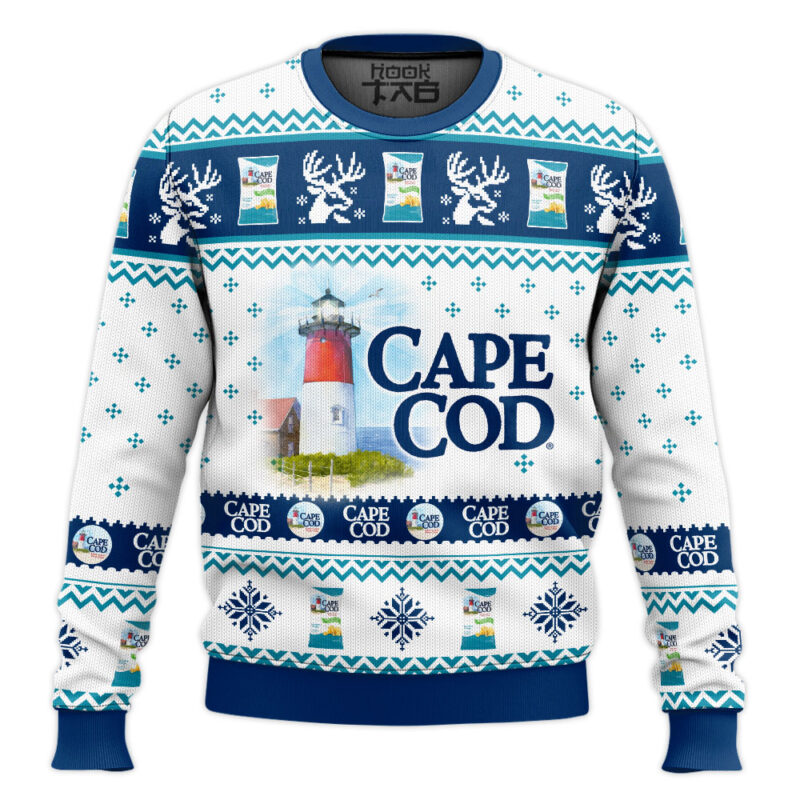 Hooktab Cape Cod Potato Chips Ugly Christmas Sweater