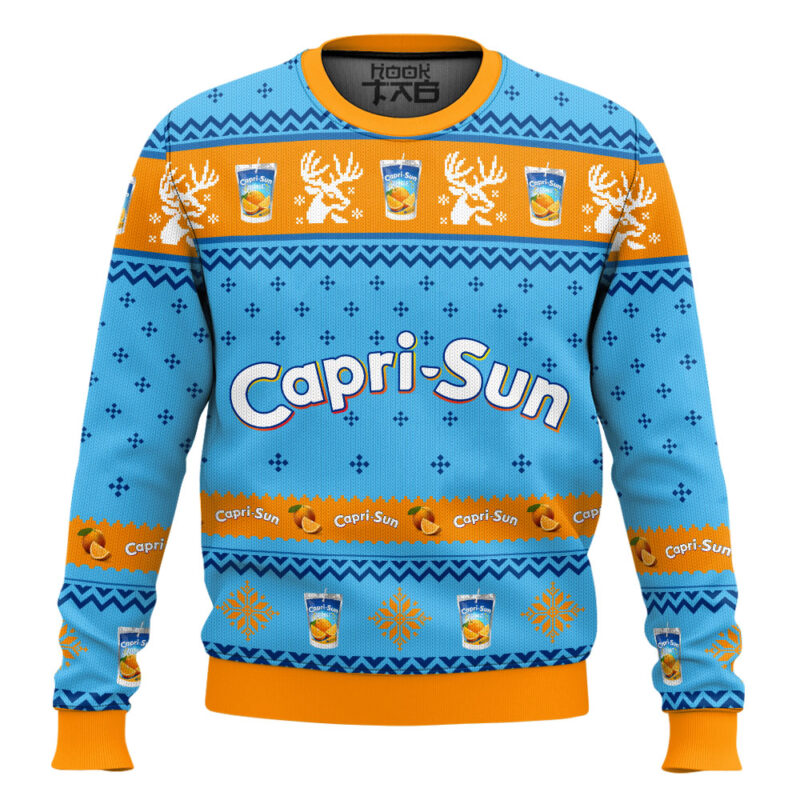 Hooktab Capri Sun Ugly Christmas Sweater