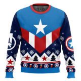 Hooktab Captain America Retro Ugly Christmas Sweater