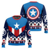 Hooktab Captain America Retro Ugly Christmas Sweater