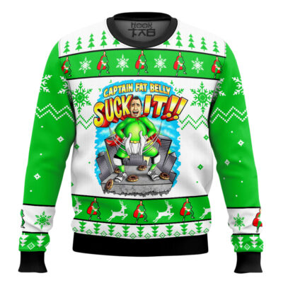Hooktab Captain Fat Belly Suck It Impractical Jokers Ugly Christmas Sweater