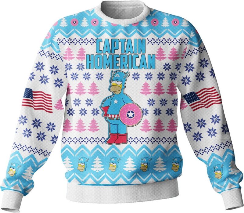 Hooktab Captain Homer The Simpsons Ugly Christmas Sweater Hooktab Captain Homer The Simpsons Ugly Christmas Sweater