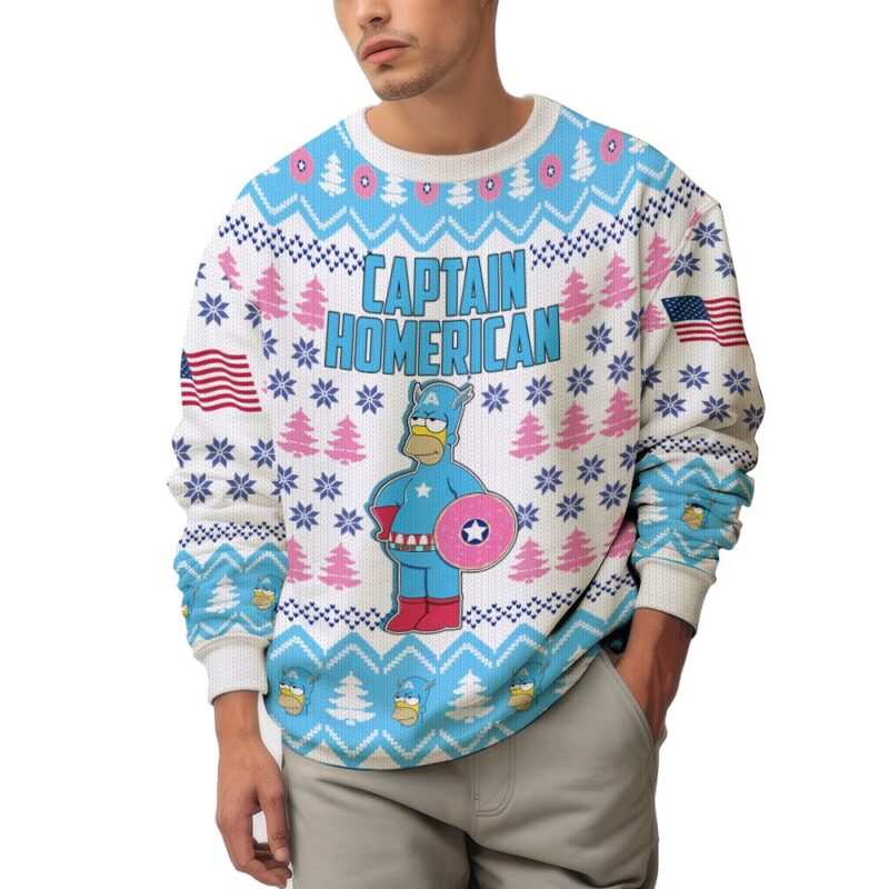Hooktab Captain Homer The Simpsons Ugly Christmas Sweater Hooktab Captain Homer The Simpsons Ugly Christmas Sweater