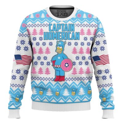 Hooktab Captain Homer The Simpsons Ugly Christmas Sweater