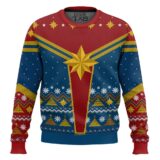 Hooktab Captain Marvel Ugly Christmas Sweater