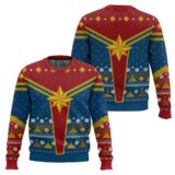 Hooktab Captain Marvel Ugly Christmas Sweater