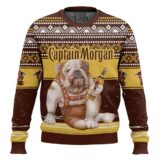 Hooktab Captain Morgan Bulldog Ugly Christmas Sweater