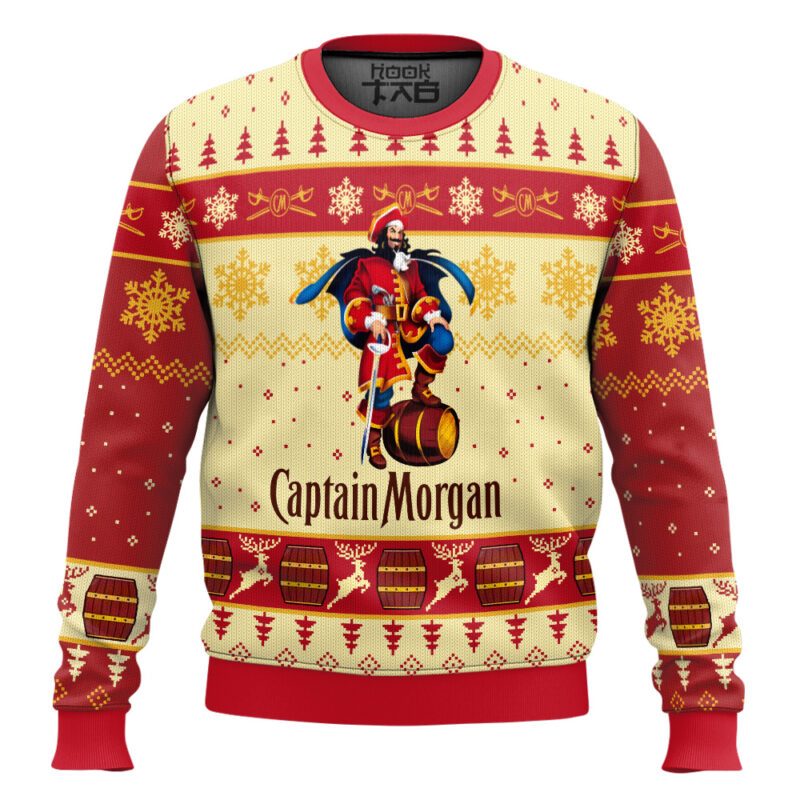 Hooktab Captain Morgan Flavoured Rums Ugly Christmas Sweater