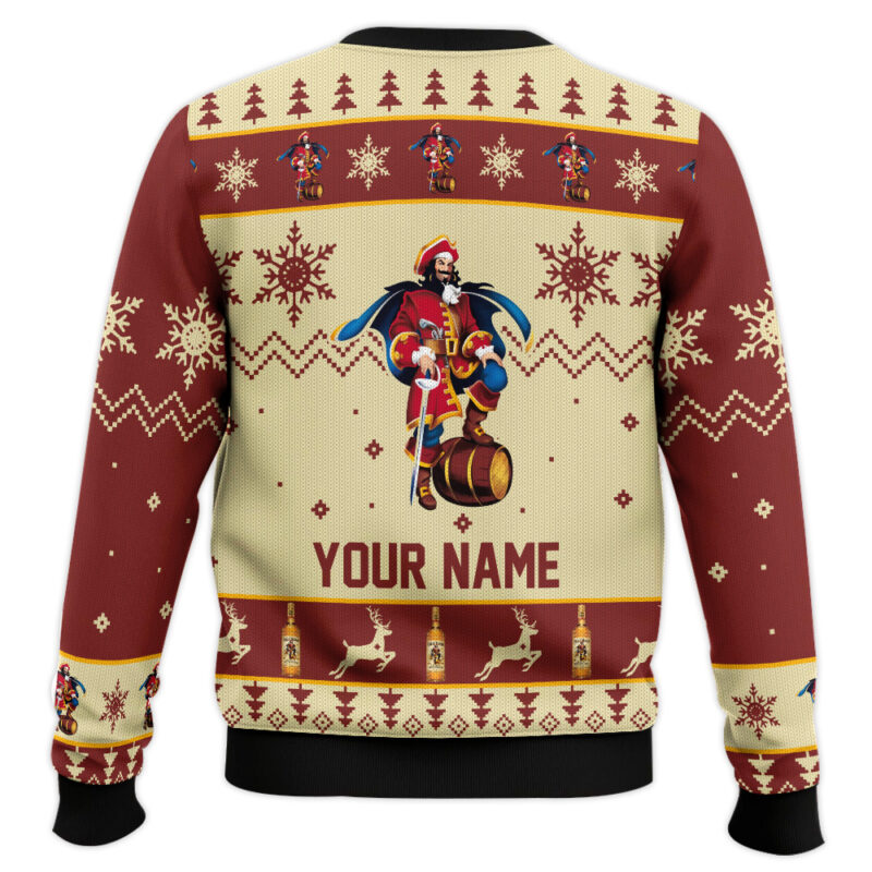 Hooktab Captain Morgan Rum - Custom Name Ugly Christmas Sweater Hooktab Captain Morgan Rum - Custom Name Ugly Christmas Sweater