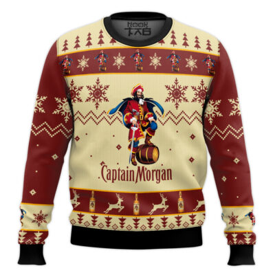 Hooktab Captain Morgan Rum - Custom Name Ugly Christmas Sweater