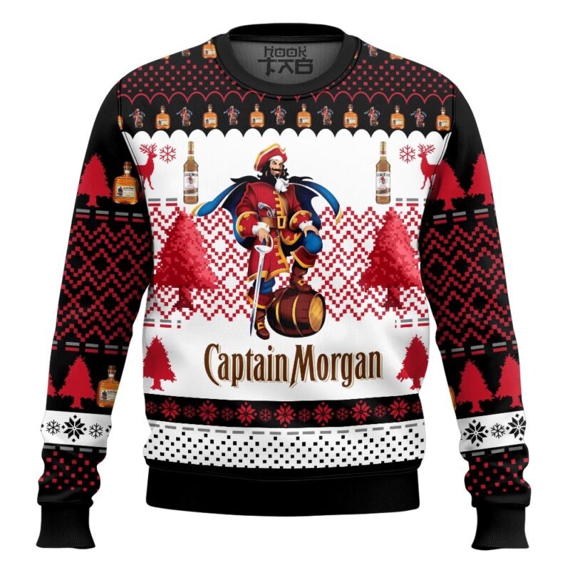 Hooktab Captain Morgan Rum Ugly Christmas Sweater