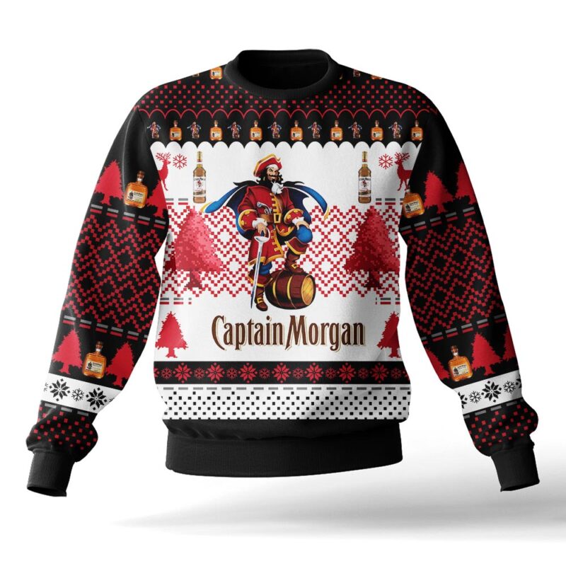 Hooktab Captain Morgan Rum Ugly Christmas Sweater Hooktab Captain Morgan Rum Ugly Christmas Sweater