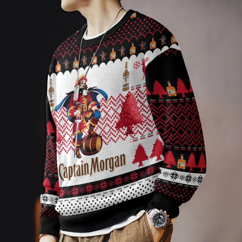 Hooktab Captain Morgan Rum Ugly Christmas Sweater Hooktab Captain Morgan Rum Ugly Christmas Sweater