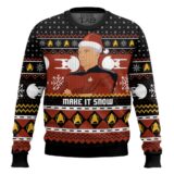 Hooktab Captain Picard Give Me Some Snow Ugly Christmas Sweater