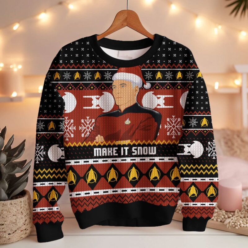 Hooktab Captain Picard Give Me Some Snow Ugly Christmas Sweater Hooktab Captain Picard Give Me Some Snow Ugly Christmas Sweater