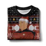 Hooktab Captain Picard Give Me Some Snow Ugly Christmas Sweater