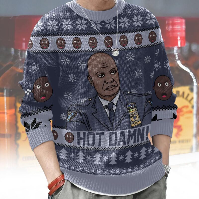 Hooktab Captain Raymond Holt Hot Damn Brooklyn Nine-nine Ugly Christmas Sweater Hooktab Captain Raymond Holt Hot Damn Brooklyn Nine-nine Ugly Christmas Sweater