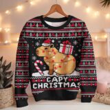 Hooktab Capy Christmas Capybara Ugly Christmas Sweater