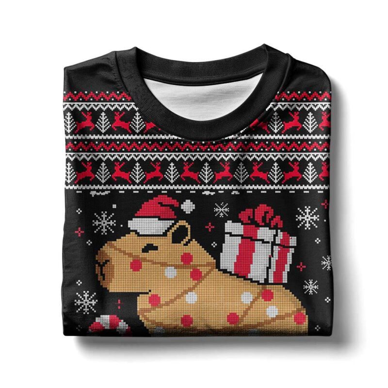 Hooktab Capy Christmas Capybara Ugly Christmas Sweater Hooktab Capy Christmas Capybara Ugly Christmas Sweater