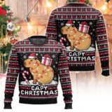 Hooktab Capy Christmas Capybara Ugly Christmas Sweater