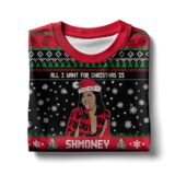 Hooktab Cardi B All I Want Is Shmoney Ugly Christmas Sweater