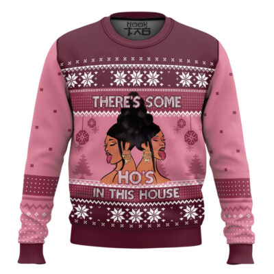 Hooktab Cardi B There's Some Ho's In This House Ugly Christmas Sweater
